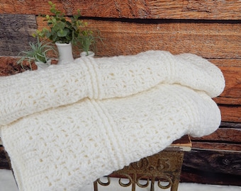 Patrón de manta de ganchillo con trenzas: Manta con colores de otoño (patrón en PDF)