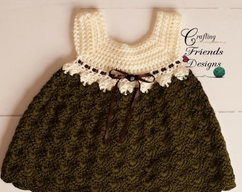 Crochet Pattern - Baby Tay Infant Dress Preemie, Newborn, 3 month, 6 month, 12 month sizes PDF Instant Download dress crochet pattern