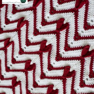 Crochet Pattern Heartbeat Chevron Afghan, Valentines blanket crochet pattern, PDF Instant Download. chevron crochet pattern image 4