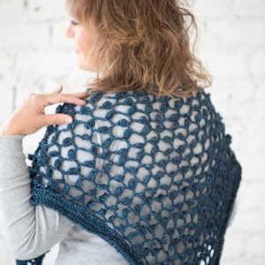 Crochet Shawl Pattern: Spring Sparkle Wrap, Metallic Yarn (PDF Download)