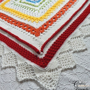 Crochet Blanket Pattern Sunny Day Blanket Square crochet pattern, Baby blanket digital pdf instant download image 2