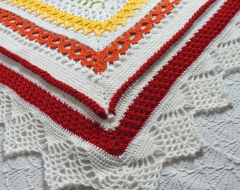 Crochet Pattern - Sunny Day Blanket Square crochet pattern, Baby blanket digital pdf instant download