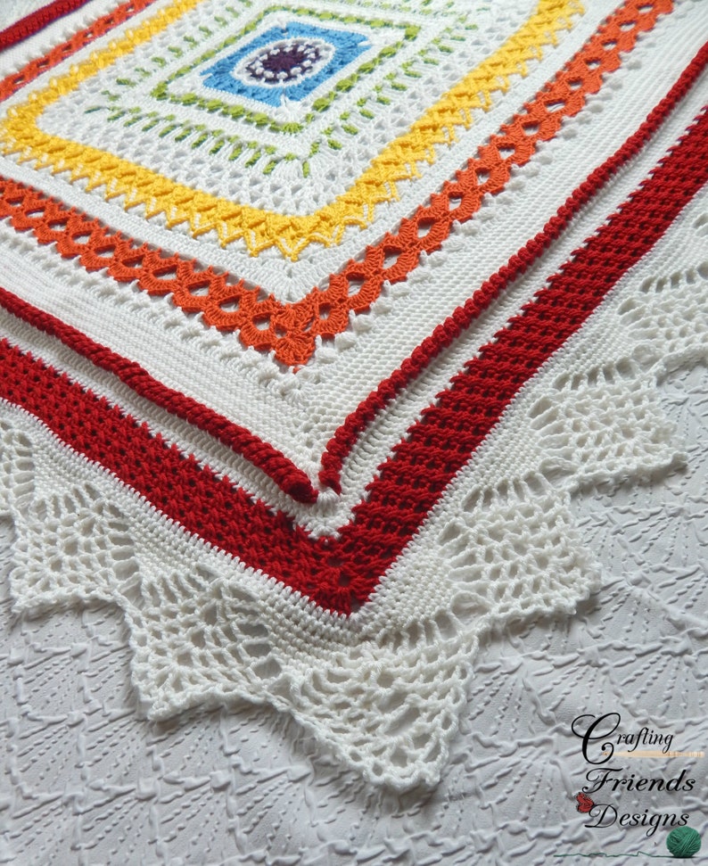 Crochet Blanket Pattern Sunny Day Blanket Square crochet pattern, Baby blanket digital pdf instant download image 2