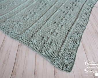 Cabled Blooms Blanket Crochet Pattern: Textured Home Decor (PDF Download)