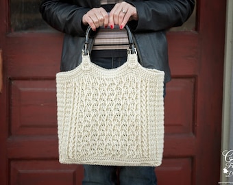 Cabled Zig Zag Crochet Bag Pattern: Chevron Texture (PDF Download)
