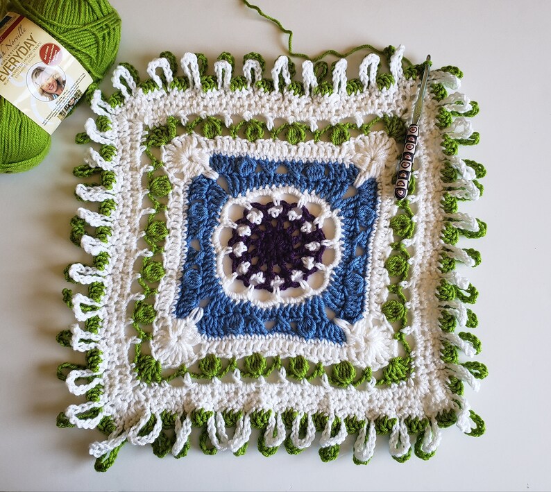 Crochet Blanket Pattern Sunny Day Blanket Square crochet pattern, Baby blanket digital pdf instant download image 9