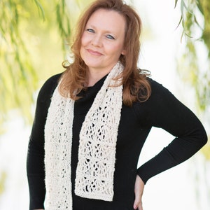 Scarf Crochet Pattern: Ripple Lace Scarf, Spring scarf, pdf instant download crochet pattern