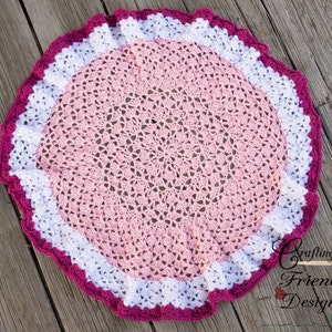 Crochet Pattern: Blanket - Round Snap Dragon Baby Afghan, Table Cover, Rug, PDF Instant Download crochet pattern