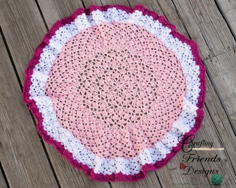Snap Dragon Crochet Baby Afghan Pattern: Round Lace Mandala (PDF Download)