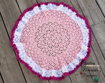 Crochet Pattern: Blanket - Round Snap Dragon Baby Afghan, Table Cover, Rug, PDF Instant Download crochet pattern