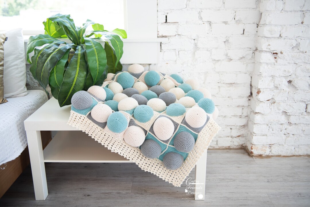 Crochet Pattern Puff Quilt Floor Blanket, Pdf Instant Download Baby Blanket Crochet Pattern