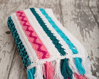 Chevron Crochet Blanket Pattern: Zig Zag Throw (PDF Download)