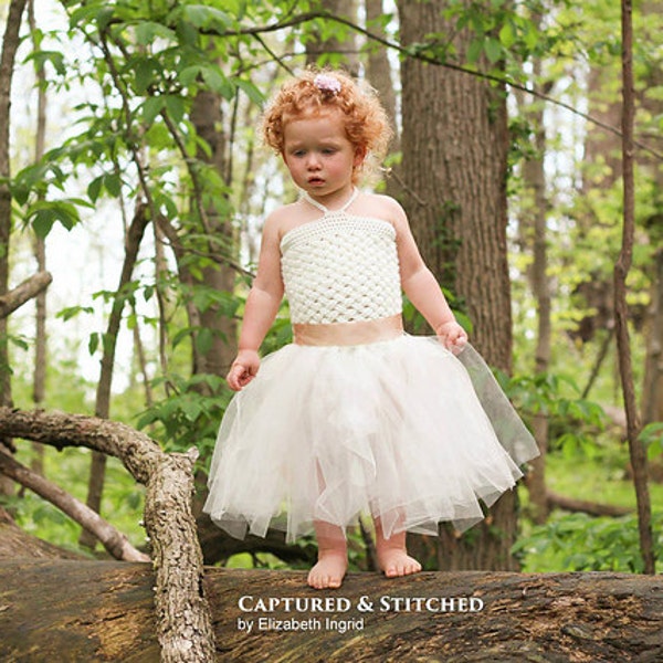 Dress Crochet Pattern: Dress - Diagonal Weave Textured Halter Tutu sizes 18 inch doll through child size 16, Digital pdf instant download