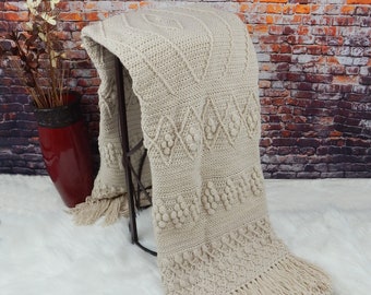 Boho Diamond Crochet Blanket Pattern: Textured Throw (PDF Pattern)