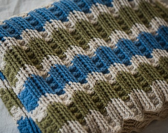 Chevron Decke Häkelanleitung: Wendemuster Afghan (PDF Pattern)
