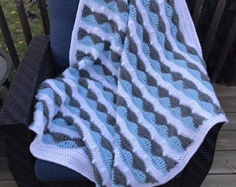 Majestic Waves Afghan Crochet Pattern: Easy Ripple Blanket (PDF Pattern)