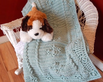 Cabled Blooms Blanket Crochet Pattern: Textured Baby Blanket (PDF Pattern)