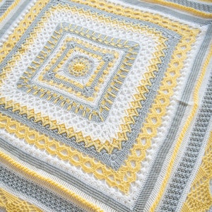 Crochet Blanket Pattern Sunny Day Blanket Square crochet pattern, Baby blanket digital pdf instant download image 6