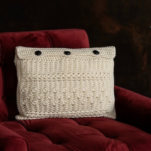 Crochet Pattern- Braided Cable Block Rectangle Pillow and Pillow Cover Home Decor crochet pattern, PDF Instant Download crochet pattern