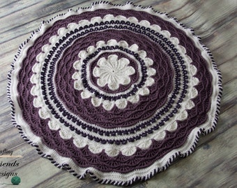 Captivating A Round the Flower Garden - Crochet Pattern for Mandala Blanket, Rug, or Table Cover