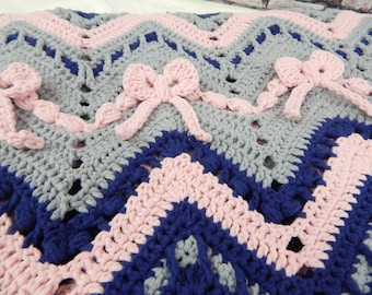 Chevron Crochet Blanket Pattern: Wrapped in Ribbon Throw (PDF Download)
