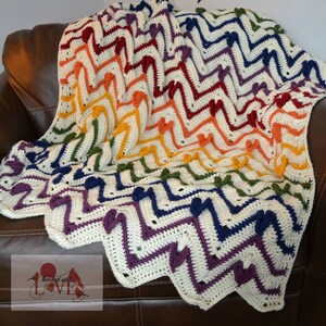 Crochet Pattern Heartbeat Chevron Afghan, Valentines blanket crochet pattern, PDF Instant Download. chevron crochet pattern image 3
