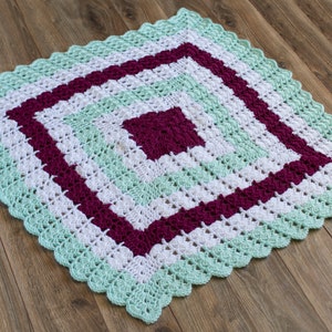 Square Blanket Crochet Pattern: Shell Brook Square Afghan for Infants, Toddlers or customize, PDF Instant Download crochet pattern