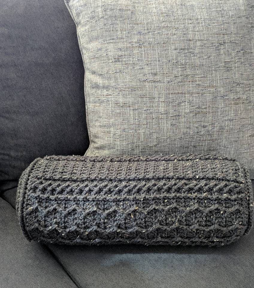 Crochet Pattern Cabled Zig Zag Bolster Pillow Beautiful Etsy