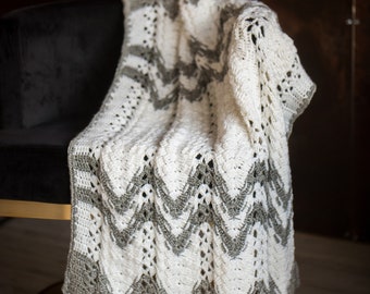 Crochet Pattern - TriSquare Chevron Afghan, Photography Prop, DIY textured blanket pattern, pdf instant download blanket crochet pattern