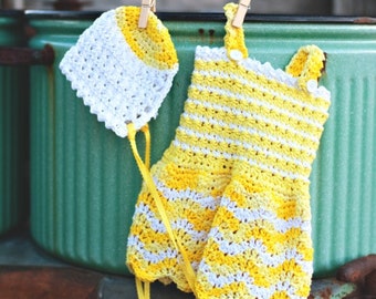 Infant Sun Dress Crochet Pattern: Dress- Stars & Stripes Baby Sundress crochet pattern for summer, PDF Download, Easy Baby Dress pattern