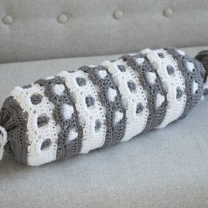 Pebbled Archway Bolster Pillow Cover Crochet Pattern (PDF Download)