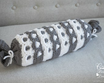 Bolster Pillow Crochet Pattern: Pebbled Archway Reversible 6" x 16" Bolster Pillow Cover Pattern, PDF Download, Home Decor Pillow Pattern