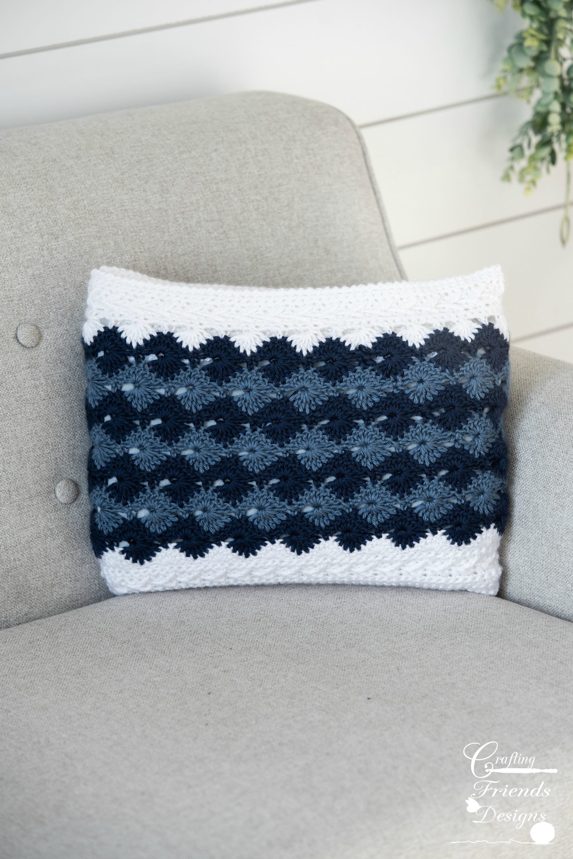 Rectangle Pillow Crochet Pattern: Traveling Arrows Design
