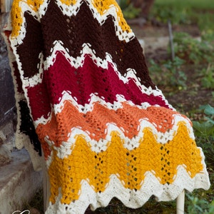 Chevron Blanket Crochet Pattern - TriSquare Chevron Afghan, Photography Prop, PDF Instant Download blanket crochet pattern