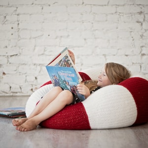 Beanbag Häkelanleitung: Peppermint Kiss Beanbag oder Pouf Häkelanleitung, PDF Instant Download, Bean Bag Chair häkeln