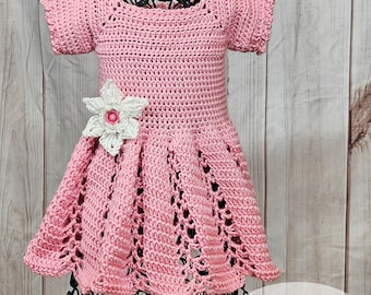 Ribbon & Lace Toddler Dress Crochet Pattern (PDF Download)