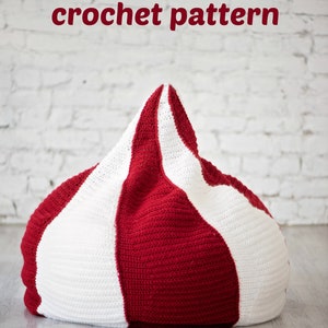 Crochet Pattern: Bean Bag Peppermint Kiss Beanbag or Pouf Crochet Pattern, PDF Instant Download Crochet Pattern, Bean Bag Chair Pattern image 2