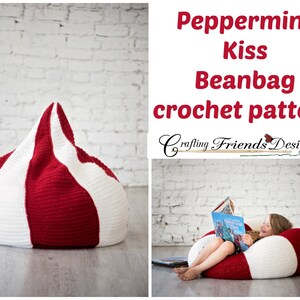 Peppermint Kiss Crochet Beanbag Pattern (PDF Download)