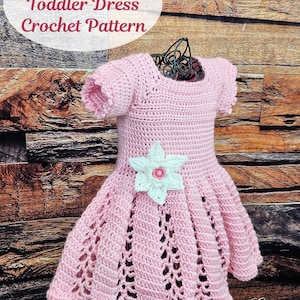 Toddler Dress Crochet Pattern - Ribbon & Lace Toddler Dress crochet pattern, Sizes 2T - 5T instructions, pdf instant download