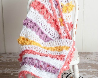 Butterfly Garden Crochet Afghan Pattern: Baby Blanket (PDF Download)