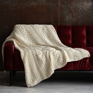 Cabled Blanket Crochet Pattern: Braided Cable Block Throw crochet pattern for your home, PDF Download crochet pattern, Blanket Pattern