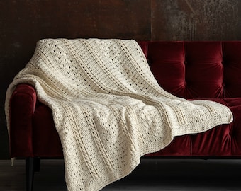 Braided Cable Block Crochet Blanket Pattern (PDF Download)