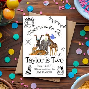 Welcome to the Zoo Birthday Invitation | Zoo Party Digital Download | Safari Animal Birthday Invite