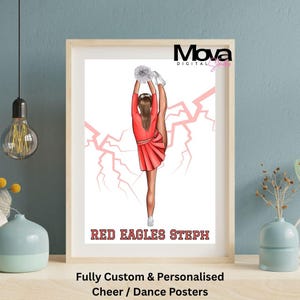 Custom Dance/Cheer Illustration | Personalised Digital Dancer Cheerleader Gift