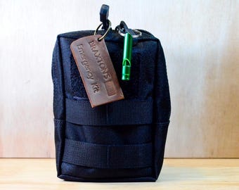 Emergency kit in a compact pouch.