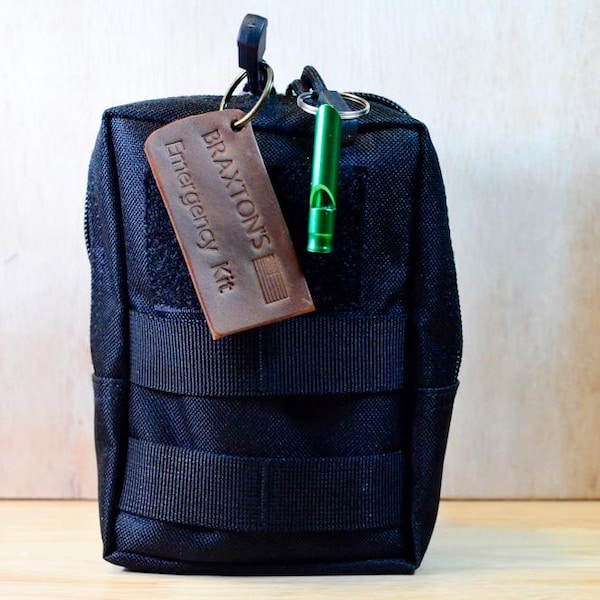 Emergency kit in a compact pouch.