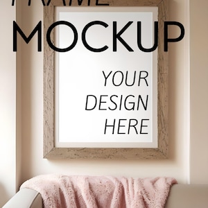 Mockup Frame In Minimalist Living Room Picture Frame Mockup Instant Mockup Download Modern Minimalist Realistic Style Listing