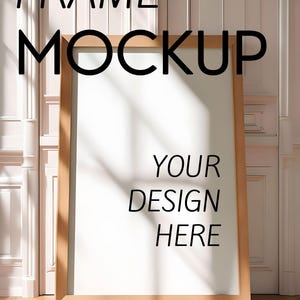 Frame Mockup Wall Art Modern Oversized Wooden Picture Frame Mockup Instant Mockup Download Modern Minimalist Realistic Style Listing