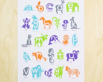 Animal Alphabet Poster - Great for Nursery's or Classroom's