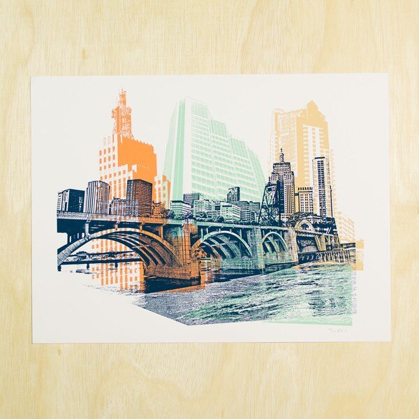 St. Paul Screen Print Poster - Saint Paul Skyline